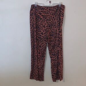 Woman’s 3X Leopard Print Spandex Wide Leg Leggings